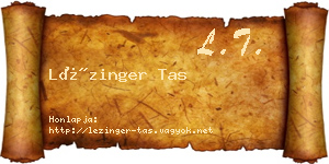 Lézinger Tas névjegykártya